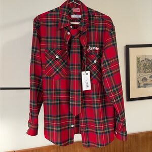 Kenzo red check shirt and tie